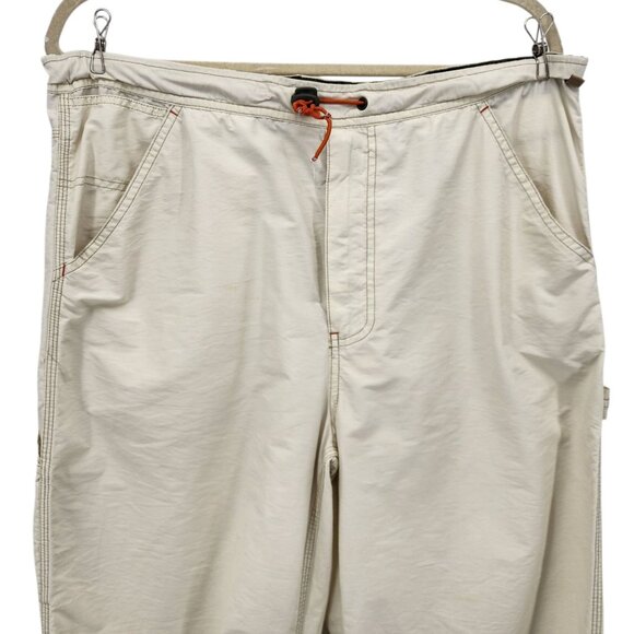 Vintage Structure Mens Medium Carpitrooper Pants Parachute Baggy Ivory Khaki - Picture 2 of 12